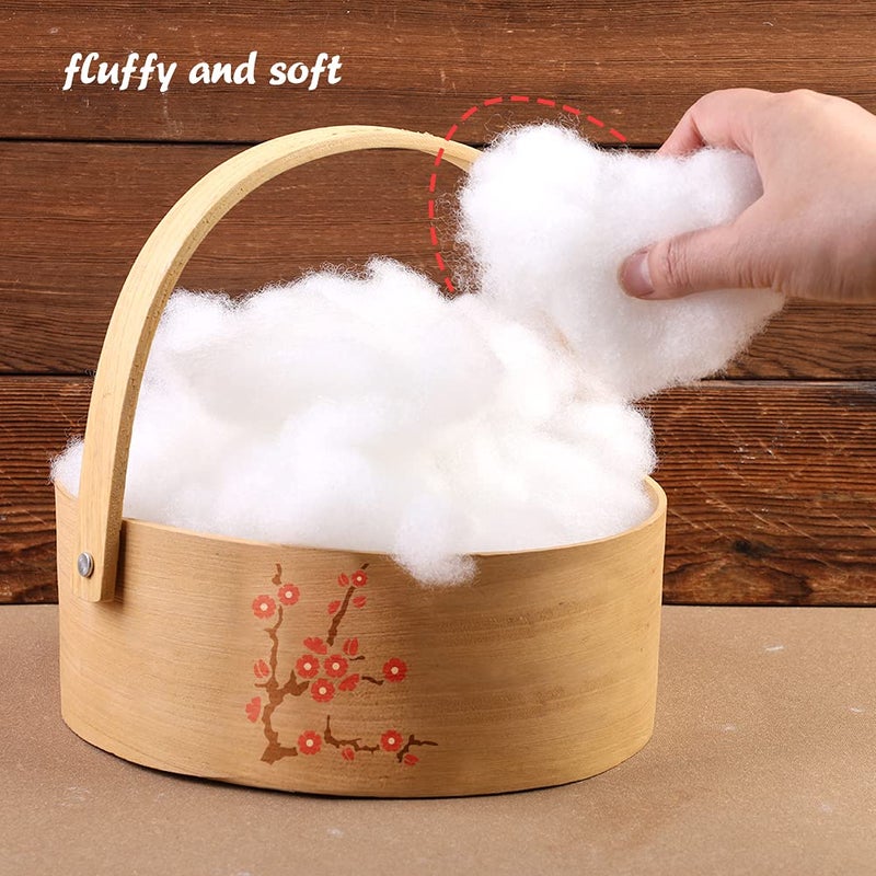 LOKUNN 8.8oz/250g Polyester Fiber Fill, (2.12oz~3.97lb) Stuffing Pillow Filling Stuffing Cushion Filling, Batting High Resilience Fill Fiber, Stuffing for Stuffed Animals/DIY Crafts (White) - Image 3